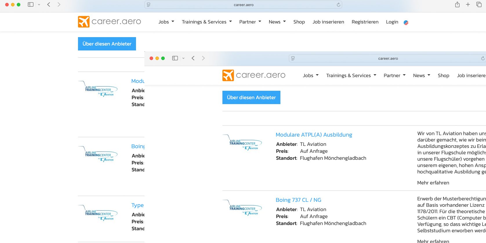 Screenshot Career.Aero